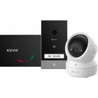 Ezviz Smart Security Kit H6c Pro 4K Innenkamera + HP7 Video-Türsprechanlage – 7 Zoll Touchscreen – WiFi 6