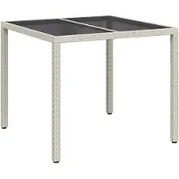 vidaXL Gartentisch Weiß 90 x 90 x 75 cm Poly-Rattan