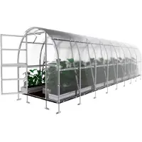 KLASIKA Slim*KLASIKA Gewächshaus 16m2, 2m x 8m mit 6 mm Polycarbonatabdeckung