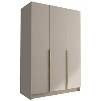 Mirjan 24 Kleiderschrank Calia I, Schlafzimmer, Drehtürenschrank, mit Kleiderstange, Modern, Garderobenschrank, Metallgriffe (Farbe: Cashmere / Cashmere + Gold)