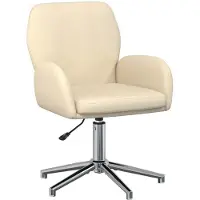 vidaXL Drehstuhl 54 x 58 x 90 cm Creme Stoff
