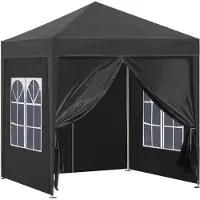CLIPOP 3 x 3 m Pop Up Pavillon, Gartenpavillon Faltbar, Partyzelt, mit 4 Seitenteilen, Tragetasche