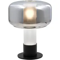 FABAS LUCE Flick Smoked Tischleuchte, Gestell aus Metall und Borosilikatglas, Touch-Dimmer, E14 15W Fassung, IP20 - Flick