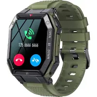 SASSEY Smartwatch Herren mit Telefonfunktion, 1,85” Touchscreen Männer Sportuhr 24 Sportmodi Fitness Tracker Blutdruckmessung Pulsmesser Kalorienzähler Bluetooth Kompatibel Android und IOS Grün