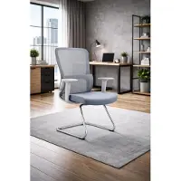 Xl Moebel Gmbh Ergonomischer grauer Bürostuhl mit Netzrücken und Chrom-Gestell
