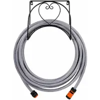 BAYLI Gartenschlauchhalter aus Gusseisen 33 x 24 cm mit Herz-Motiv, schwarze Schlauchhalterung zur Wandmontage, Schlauchaufhänger Schlauchbutler für Garten, Hof, Garage & Geräteschuppen