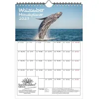 Seelenzauber GmbH Walzauber Planer DIN A4 Kalender für 2027 Wal - Geschenkset Inhalt: 1x Kalender 1x Weihnachtsanhänger 1x Grußanhänger (gesamt 3 Teile)