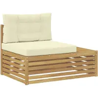 vidaXL Outdoor Endsofa Weiß 115 x 83 x 73 cm Massivholz Akazie