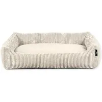 Silvio Design Rohrschneider Hundebett Hundekorb Cordstoff mit Hundekotbeutelset, Farbe:beige, Muster:Cordstoff breit