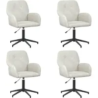 vidaXL Bürostühle 4 Stk. 54 x 55 x 90 cm Creme Samt