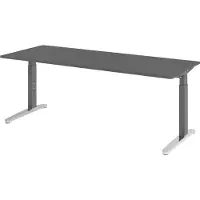 Bümö Schreibtisch Serie-XB - Nachbildung: Graphit, Gestell: Graphit/Alu poliert, Größe: 200 x 80 cm