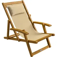 Casaria Sonnenliege mit verstellbarer Lehne, Beige