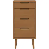 vidaXL Kommode MOLDE Karamell 40 x 35 x 82 cm Massives Kiefernholz
