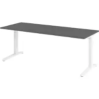 Bümö Schreibtisch Serie-XB - Nachbildung: Graphit, Gestell: Weiß, Größe: 200 x 80 cm