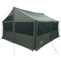 vidaXL Familienzelt Armeegrün 600 x 402 x 268 cm Polyester und Stahl