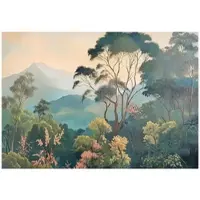 WALLARENA Fototapete Landschaft in Grün | Gr.: 300 x 210 cm