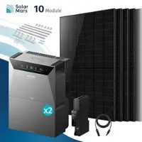 SolarMars Anker SOLIX Solarbank 4 E5000 Pro Balkonkraftwerk Speicher mit 500W Solarmodul Set - 5000Wp ‚Äì 10 Module / 2x BP5000 / Ziegeldach