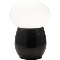 FABAS LUCE Freddy Tischleuchte aus schwarzem, mundgeblasenem Glas, E27-Fassung (40 W), integrierter Schalter, elegantes und modernes Design - Kollektion Freddy
