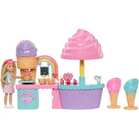 Barbie Chelsea Eisstand-Spielset mit -Puppe, Eismasse in 2 Farben und Zubehör, Modepuppe, Weiblich, 4 Jahr(e), Junge/Mädchen, 223 mm, Mehrfarbig