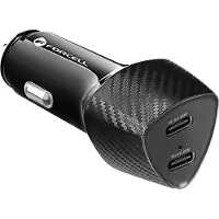 Forcell , Universal-KFZ-Ladegerät (Dual USB-C, 40W) im Carbon-Design, Carbon