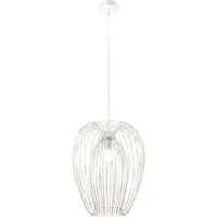 FABAS LUCE Camp-Pendelleuchte mit modernem Industriedesign, Metallstruktur, weißer Farbe, E27-Fassung, ideal für die Innenbeleuchtung.