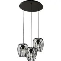 FABAS LUCE Camp Pendelleuchte aus schwarzem Metall, Ø 500 mm, modernes Design und elegante Struktur für die Innenbeleuchtung, Schutzklasse 1 IP20