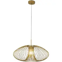 FABAS LUCE Fassa Pendelleuchte Ø 60 cm, mattgoldenes Metall, E27 40-W-Fassung, elegantes Design, Schutzklasse 1, IP20 - Innenbeleuchtung