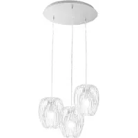 FABAS LUCE Camp Pendelleuchte aus weißem Metall, Ø 500 mm, modernes Design und elegante Struktur für die Innenbeleuchtung, Schutzklasse 1 IP20