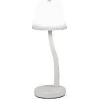 FABAS LUCE Ibla LED-Tischleuchte 9W 750lm 3000K, Touch-Dimmfunktion, Gestell aus Metall und mundgeblasenem Glas, Farbe: Weiß - Ibla