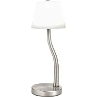 FABAS LUCE Ibla LED-Tischleuchte 9W 750lm 3000K, Touch-Dimmfunktion, Gestell aus Metall und mundgeblasenem Glas, Farbe: Satin-Nickel - Ibla
