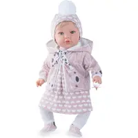 MARINA AND PAU Puppe Alina Mädchen 45 cm mit Haare & Schnuller