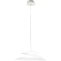 FABAS LUCE Aragon Pendelleuchte aus Metall und weißem Glas, integrierte 18-W-LED, 3000 K, dimmbar mit Phasenanschnitt, Durchmesser 530 mm, Schutzklasse 1, IP20
