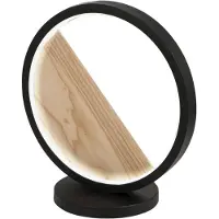 FABAS LUCE Pierre LED-Tischleuchte, 29 W, 3160 lm, 3000 K warmweißes Licht, Metall- und Holzkonstruktion, modernes Design, Farbe: Schwarz, Schutzklasse 2