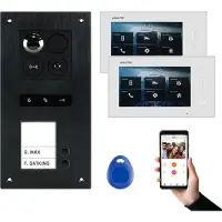Balter ERA Schwarz RFID 2-Draht BUS IP 7 WiFi Video Türstation iOS Android App für 2 Familienhaus