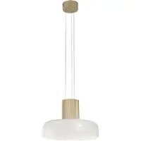 FABAS LUCE Lunar LED-Pendelleuchte 26 W 3150 lm, Farbtemperatur 2700K/3000K/4000K, Gehäuse aus Metall und mundgeblasenem Glas, stufenweise dimmbar, Weiß