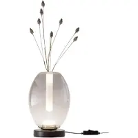 FABAS LUCE Tully 7W LED-Tischleuchte mit Metallgestell und hellgrauem Borosilikatglas, Touch-Bedienung und Farbtemperatur 2700K/3000K/4000K - Tully