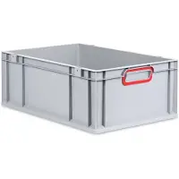 Allit EuroBox 622, 600x400x220 mm, Griffe geschlossen, grau/rot