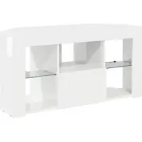 Syfax Eck-LED-TV-Schrank Wandmontiert Hochglanz Weiß 100 x 40 x 50 cm