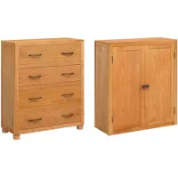 vidaXL Aufbewahrungsmöbel-Set mit Regal 2 Stk. Natur 80 x 35 x 185 cm