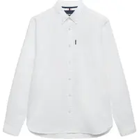 Superdry für Herren. M4011210A Essentials Oxford Hemd weiß (L), Lässig, Baumwolle, Langarm
