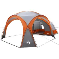 vidaXL Seitenzelt mit Dach Grau und Orange 410 x 410 x 250 cm