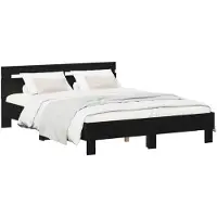 vidaXL Bettrahmen Schwarze Eiche 120 x 190 cm Holzwerkstoff