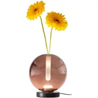 FABAS LUCE Wengen Amethyst Tischleuchte, integrierte 7-W-LED, 540 lm, Borosilikatglas, Touch-Dimmer, Farbtemperatur 2700 K-3000 K-4000 K, Schutzart IP20 - Wengen