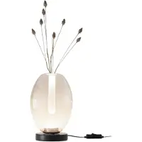 FABAS LUCE Tully 7W LED-Tischleuchte mit Metallgestell und cognacfarbenem Borosilikatglas, Touch-Bedienung und Farbtemperatur 2700K/3000K/4000K - Tully