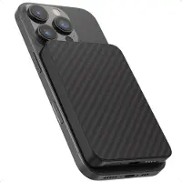 Accezz Kevlar Powerbank 5.000 mAh - Geeignet für MagSafe und Qi - Schwarz