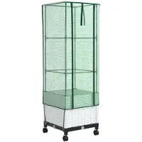 vidaXL Gartenplanter mit Gewächshausabdeckung und Rädern Weiß PP