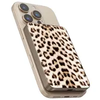 Selencia Vivid Powerbank 5.000 mAh - Geeignet für MagSafe und Qi - Desert Gold / Leopard