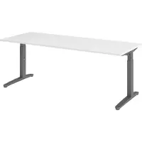 Bümö Schreibtisch Serie-XB - Nachbildung: Weiß, Gestell: Graphit, Größe: 200 x 80 cm