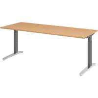 Bümö Schreibtisch Serie-XB - Nachbildung: Buche, Gestell: Graphit/Alu poliert, Größe: 200 x 80 cm