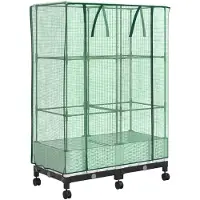 vidaXL Gartenplanter mit Gewächshausabdeckung und Rädern 2 Stk. Weiß